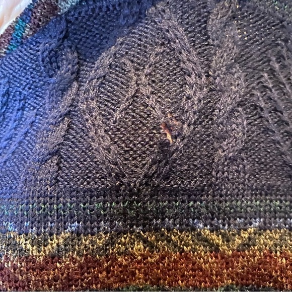 Vintage TRICOTS ST. RAPHAEL Pure New Wool Striped Patterned Sweater Size Large - Picture 3 of 8